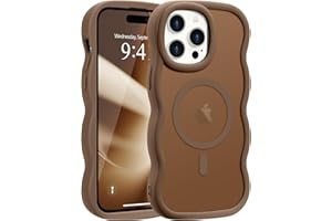Pepmune for iPhone 14 Pro Max Case, Curly Wavy Frame Hard Translucent Matte Clear Back Cover for Women Men Compatible with Magsafe Shockproof TPU Bumper Phone Case for iPhone 14 Pro Max, Desert Gold
