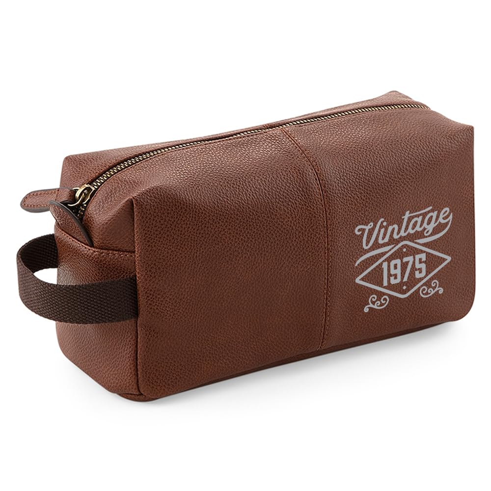 D Design Invent Print! 50th Birthday Gift Men's Wash Bag Vintage Keepsake Funny Gift Novelty Unique Gift Idea 26 x 13 x 11 cm (Tan)