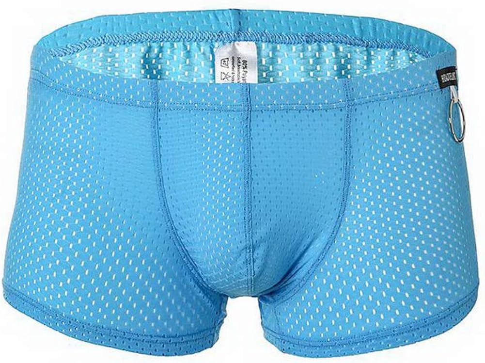 Naturemore Men's See-Through Lace Boxer Briefs – Hollow U-Pouch Design, Low Rise, 94% Polyester/6% Spandex - View #9