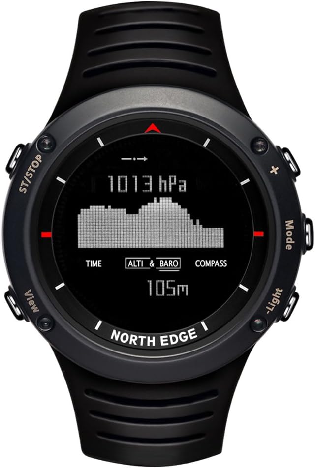 NORTH EDGE Men's Military Digital Sports Watch LED Back Light Display Waterproof Casual Compass Stopwatch Alarm Multifunction Wrist Watch