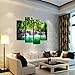 Cao Gen Decor Art-S45738 4 Panels Wall Art Beautiful Waterfall Prints Green Forest Nature Stretched and Framed Canvas Paintings Stream Water Landscape for Home Decorations Wall Decor Artwork