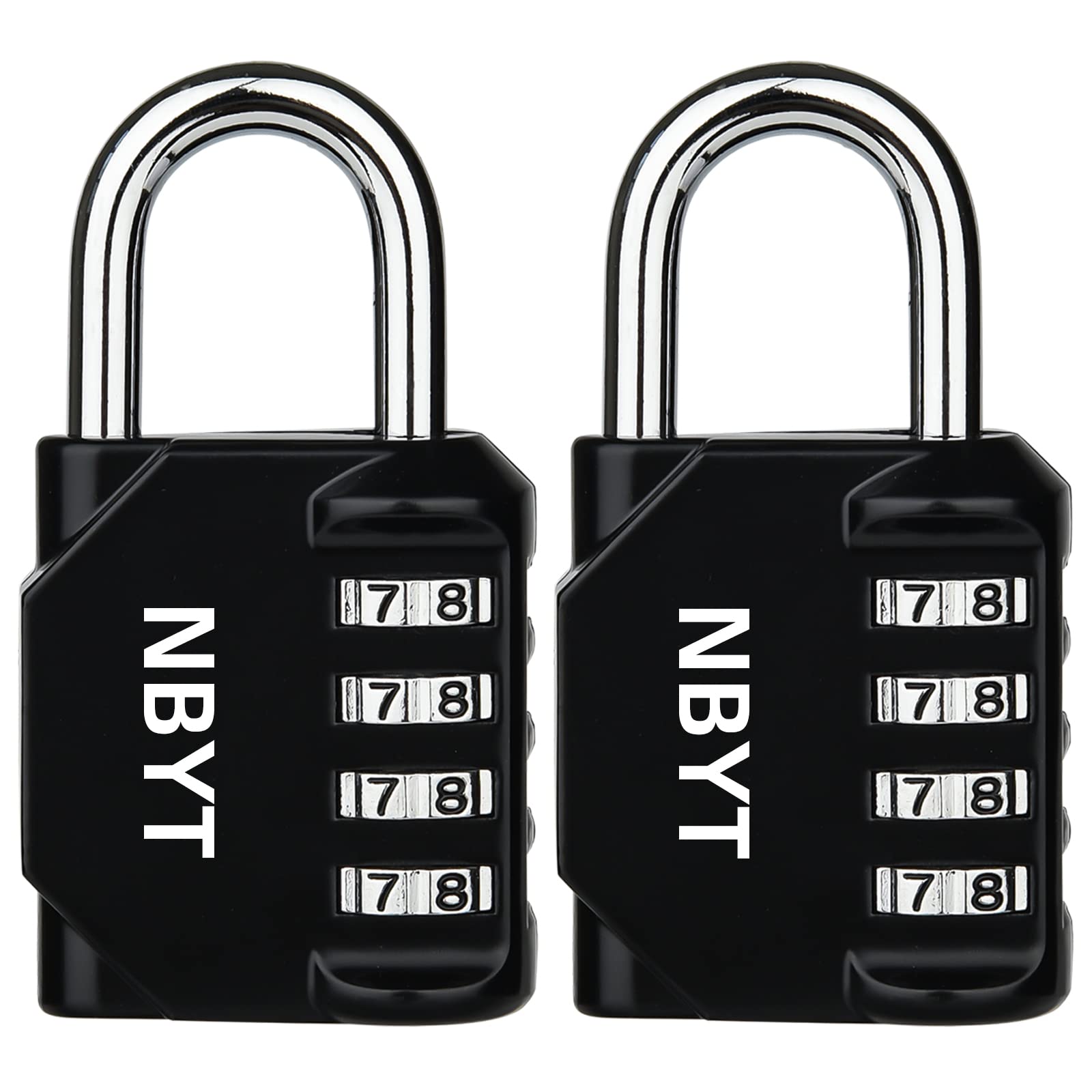 NBYT 4-Digit Password Combination Padlock，1/4 inch Diameter，for School Gym Locker, Sports Locker, Fence, Toolbox, Gate, Case, Hasp Storage