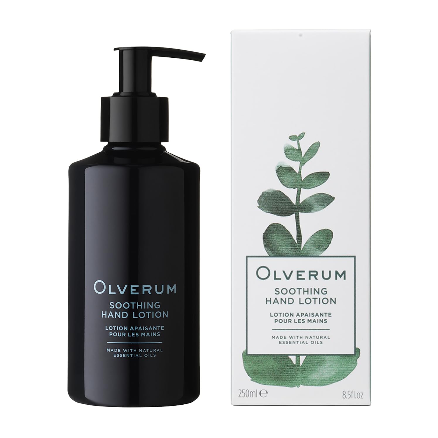 Olverum Hydrating Hand Lotion - Luxury Hand Moisturiser with Pump - Advanced Skin Barrier Protection, Shea Butter, Vanilla, Aloe Vera and Vitamin E - Handcream for All Skin Types - Vegan, 250ml