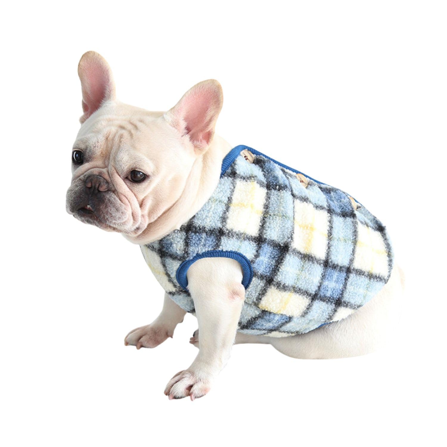 BT Bear Fat Dog Clothes,Dog Big Chest Polar Fleece Pet Winter Warm Coat Jacket for Cats Small Dogs Medium Dogs Pug French Bulldog (XXL,Blue)