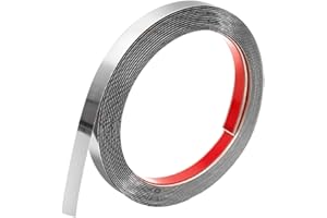 NIRVANY Stainless Steel Peel and Stick Wall Trim Molding,Silver Metalized Mirror-Like Finish Design Self Adhesive Trim for Ceiling, Mirror Frame and Home DIY Decoration (Silver 16.4 ft x 0.4 in)