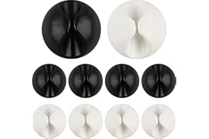 10Pcs Cord Holder Cable Clips for Nightstand, Self-Adhesive Cord Organizer Compact for Phone Chargers Computer Home Office Bl