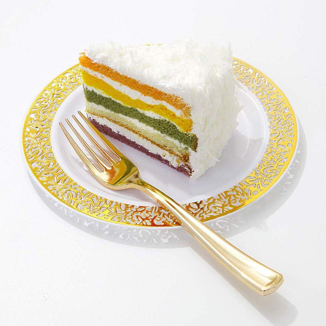 lazinem Durable Hollow Wedding Party Disposable Plate Tableware Dishes