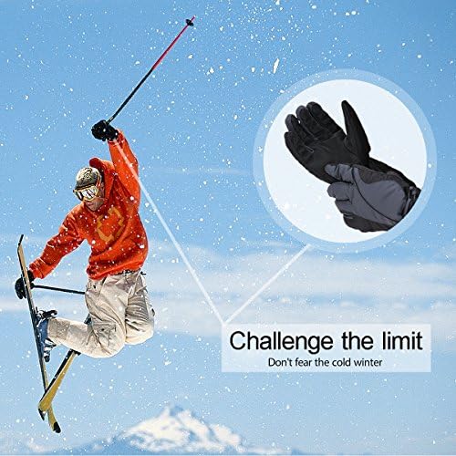 Ski Gloves，Windproof iFeng Winter Snow Gloves Waterproof Skiing Snowboarding Snowmobile Men Gloves for Winter outdoors (black)