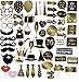 BLUE PANDA 30th Birthday Photo Booth Props - 60-Pack 30th Birthday Props for Him & Her - Black & Gold Dirty 30 Photo Props & Cocktail Favors