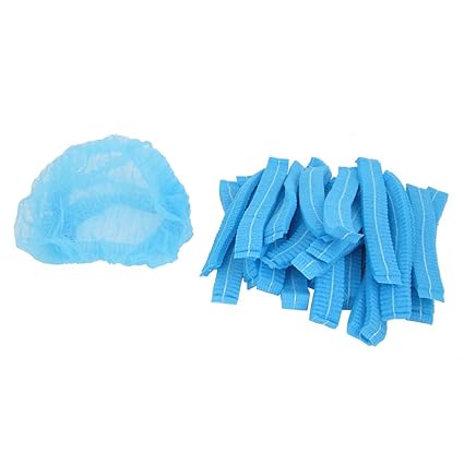 Breewell disposable stretchable caps, Blue | Pack of 100