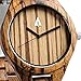 Treehut Men's Zebrawood Wooden Watch with Zebrawood Wood Strap Quartz Analog ...