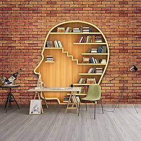 Wall Murals for Bedroom Modern Bookshelf Pattern Removable Wallpaper Peel and Stick Wall Stickers - 66x96 inches