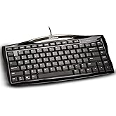 Evoluent EKB Essentials Full Featured Compact Keyboard, Black Housing, Black Keys, W