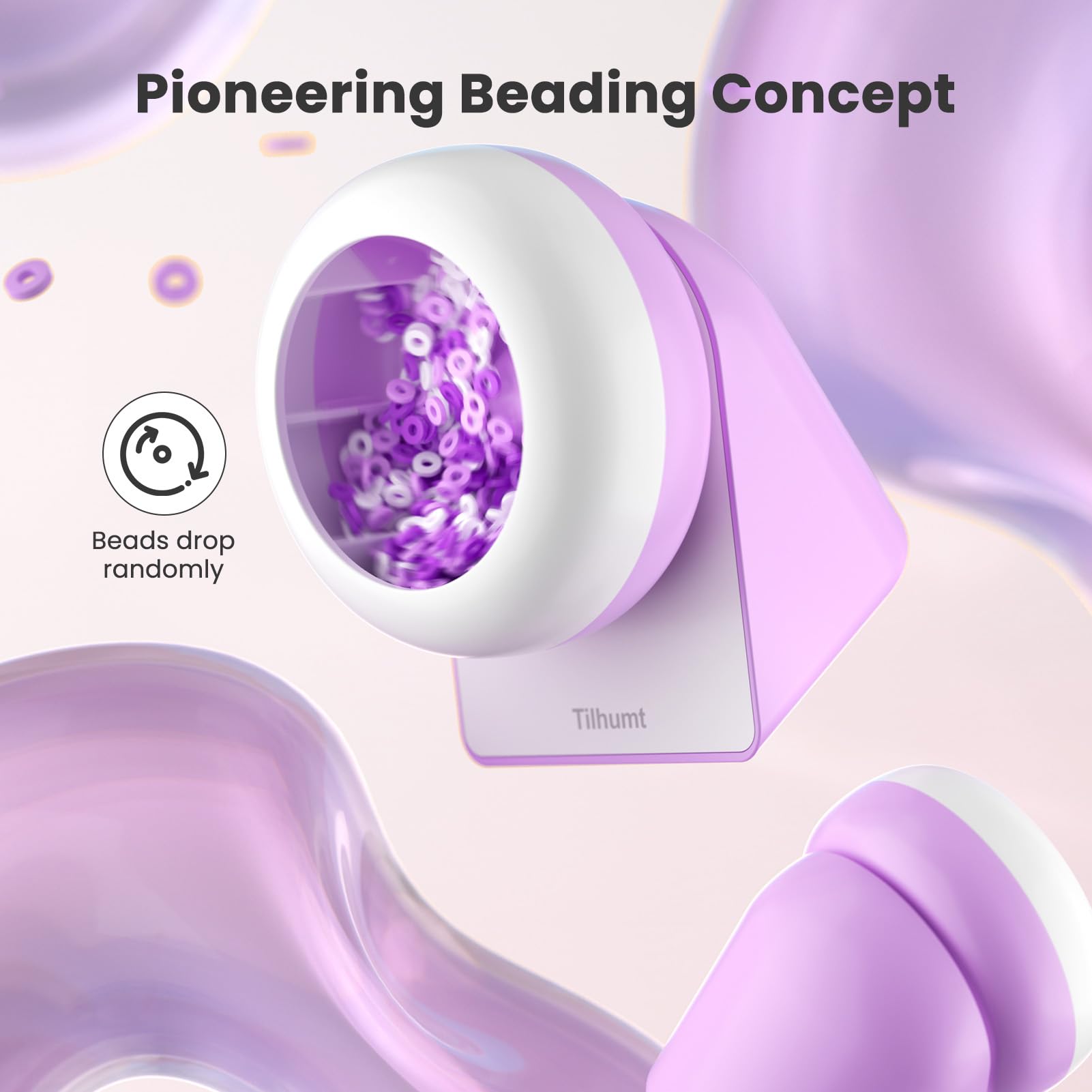 Tilhumt Bead Spinner, 2112Pcs Beading Set for Making 18 Friendship Bracelets, Bracelet Making Kit with 12 Colors Polymer Clay Beads, Crafts for Birthday Gift Choice, Patent Design