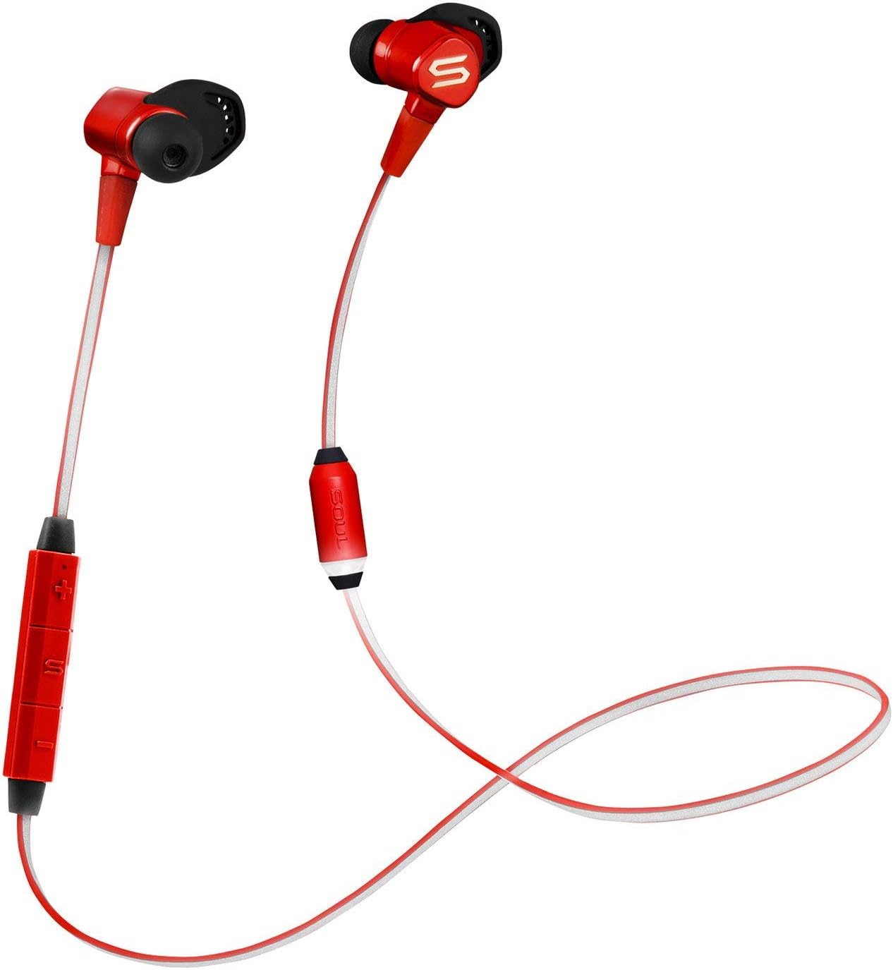 Bluetooth Headphones, Soul Electronics Run Free Pro BIO Voice Coaching Wireless Running Earphones in Ear Sports Headset with mic for iPhone Android Smartphones, Red