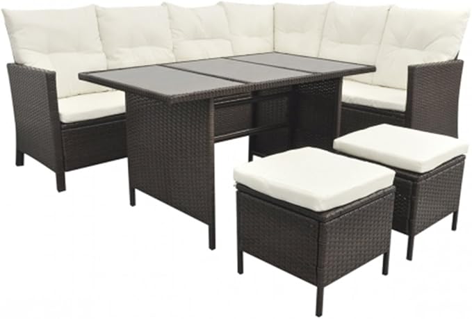 Rattan Sitzgruppe 8 Personen : TecTake 800690 Aluminium Poly Rattan