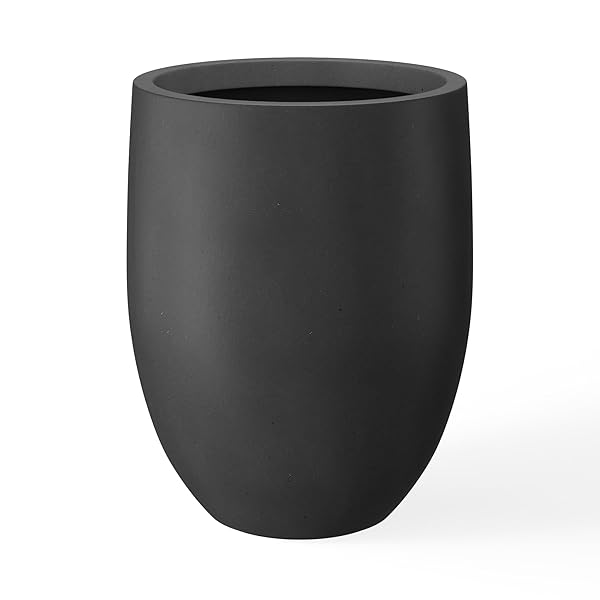 KANTE 21.7″ H BURNISHED BLACK TALL PLANTER, LARGE...