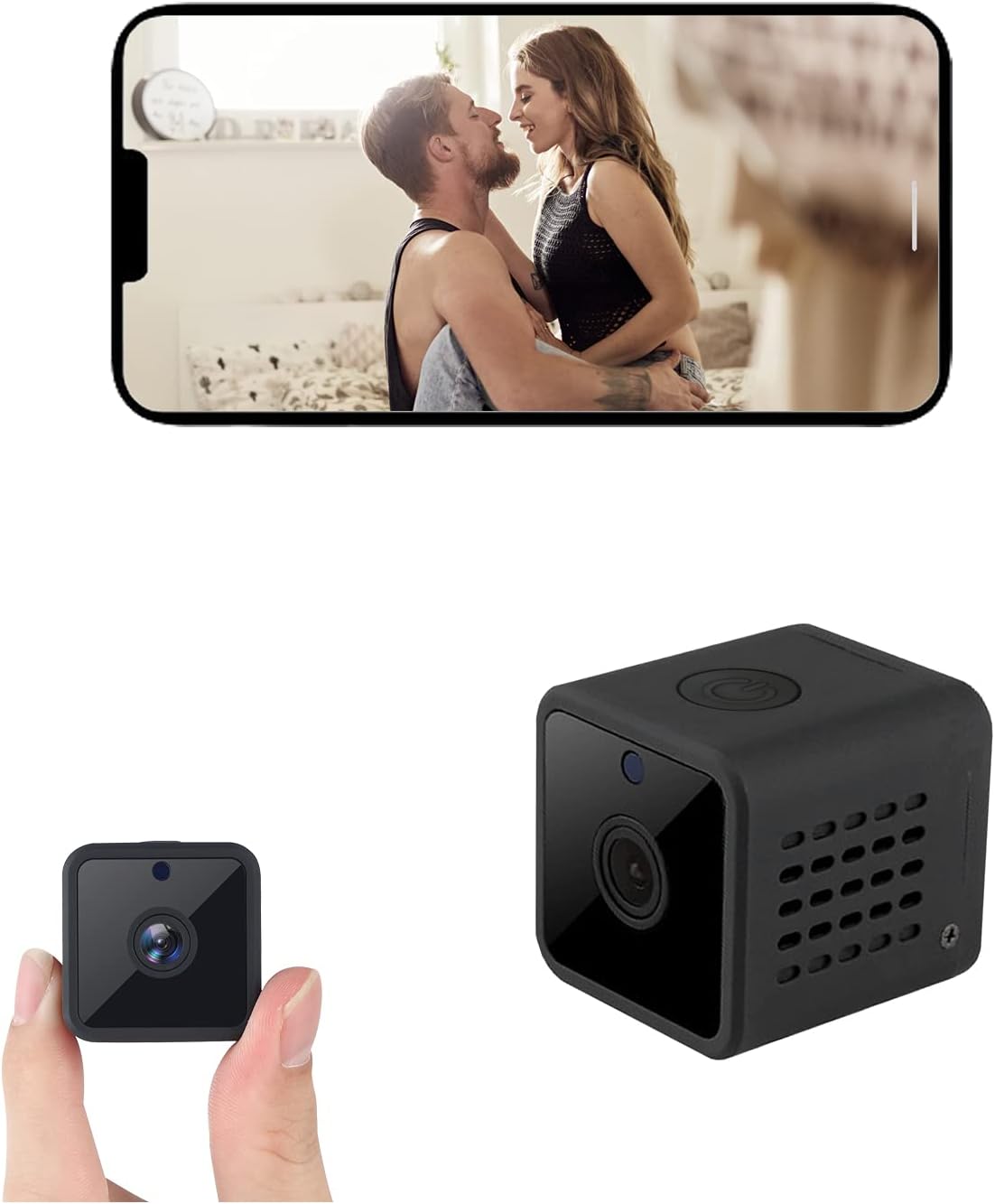 Hidden Cameras Security Camera, Night Vision WiFi Camera, Motion Detection Mini Camera, Nanny Cam/Pet Camera/Alarm Function/Loop Recording for Home Office Outdoor Security Camera with 64GB TF Card