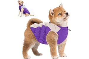 YAKOTAKI Dog Coat, Dog Jacket Upgraded Sturdy Built-in Harness, Elastic and Tightenable High Collar Dog Clothes, Anti Scratch Zipper and Highly Visible Reflective Dog Winter Coat for Small Medium Large Dogs