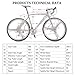 Eurobike Bikes XC550 21 Speed Road Bike 54 cm Frame 700C Regular Spoke Wheels Road Bicycle Dual Disc Brake Bicycles Black White Lthumb 4