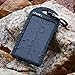 Levin Dual USB Port 6000mAh Portable Solar Panel Charger for iPhones, Windows and Android Phones - Pure Black