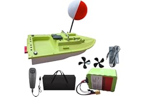 CRESEAPRODUCTS S80 Brushless Motor Super Speed Saltwater RC Fishing Bait Boat for Surf Fishing with 2 Line Releases,2x10,000mah Battery,IP 66 Waterproof,400M Range,5 Meters/Second