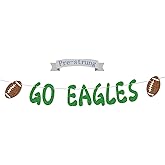 Go Eagles Glitter Cheer Banner, Football Themed Party Decoration, Waterproof Reflective Yard Banner, Must-Have for Football Game Day Tailgates