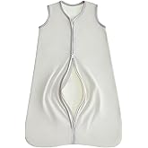 TILLYOU Baby Sleep Sack 18-24 Months, 1.0 Tog Soft Double Zipper Sleeping Sack Wearable Blanket, Gray