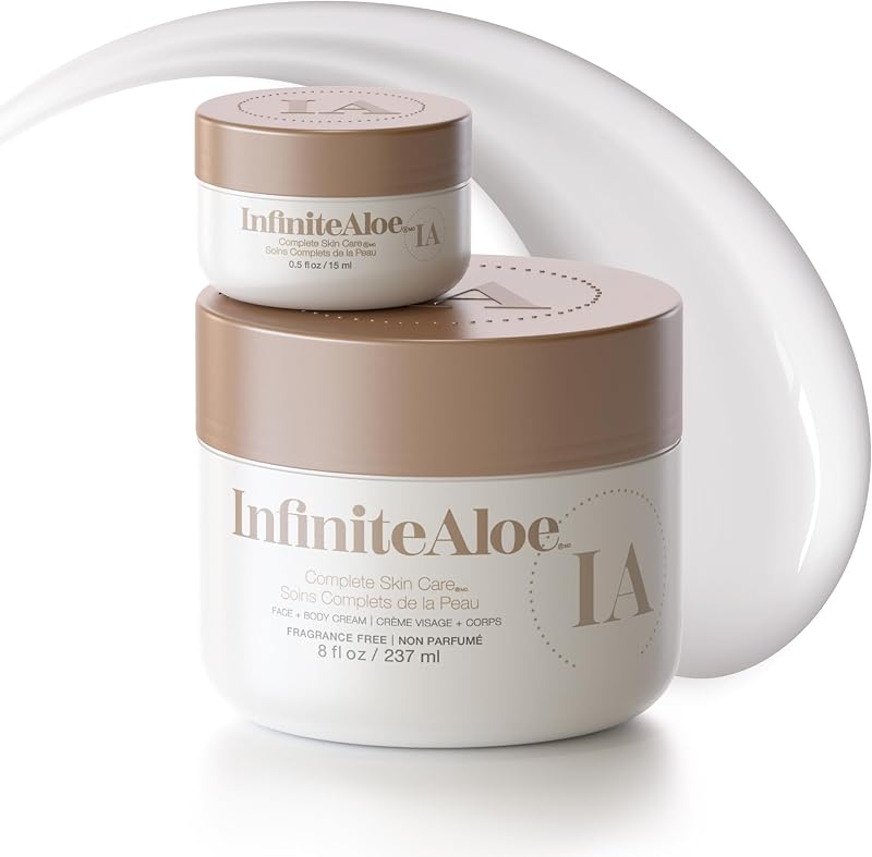 InfiniteAloe Aloe Vera Body Face Moisturizer Fragrance Free Dry Skin 8oz +