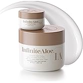 InfiniteAloe Complete Skin Care, Aloe Vera Powered Face and Body Cream for Dry Skin Relief, Fragrance Free - Large Jar 8 oz & Travel Jar 0.5 oz