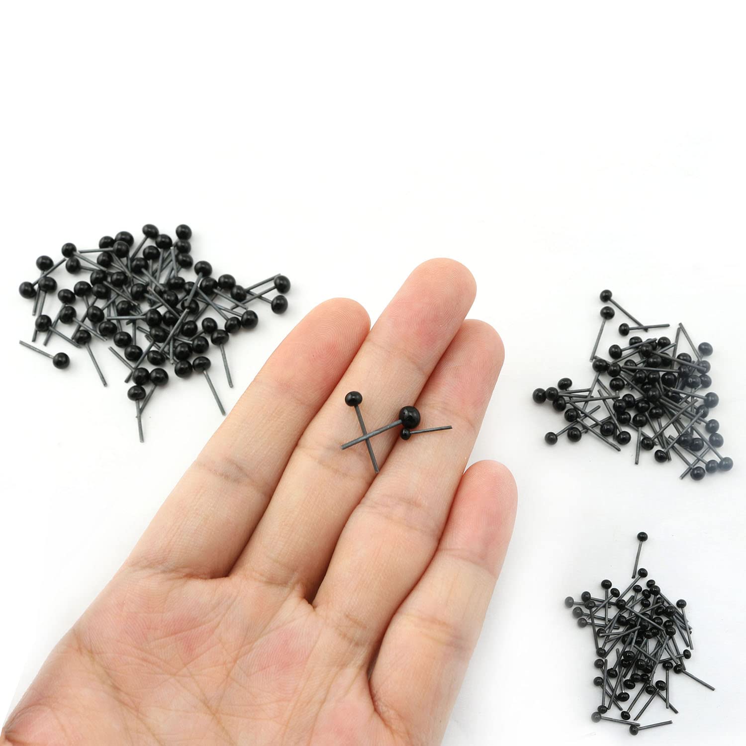XGNG 150PCS Black Plastic Safety Eyes, Stuffed Animal Eyes, Glass Eye, Beans Glass Eyes, Black Plastic Safety Eyes for Crochet Animal Crafts Doll Making Supplier