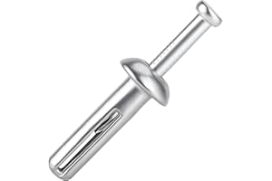 meite Hammer Drive Anchors 1/4" x 1" for Electrical Boxes Fixture, Heavy Duty Masonry & Concrete Anchors, Zinc-Plated Steel, 