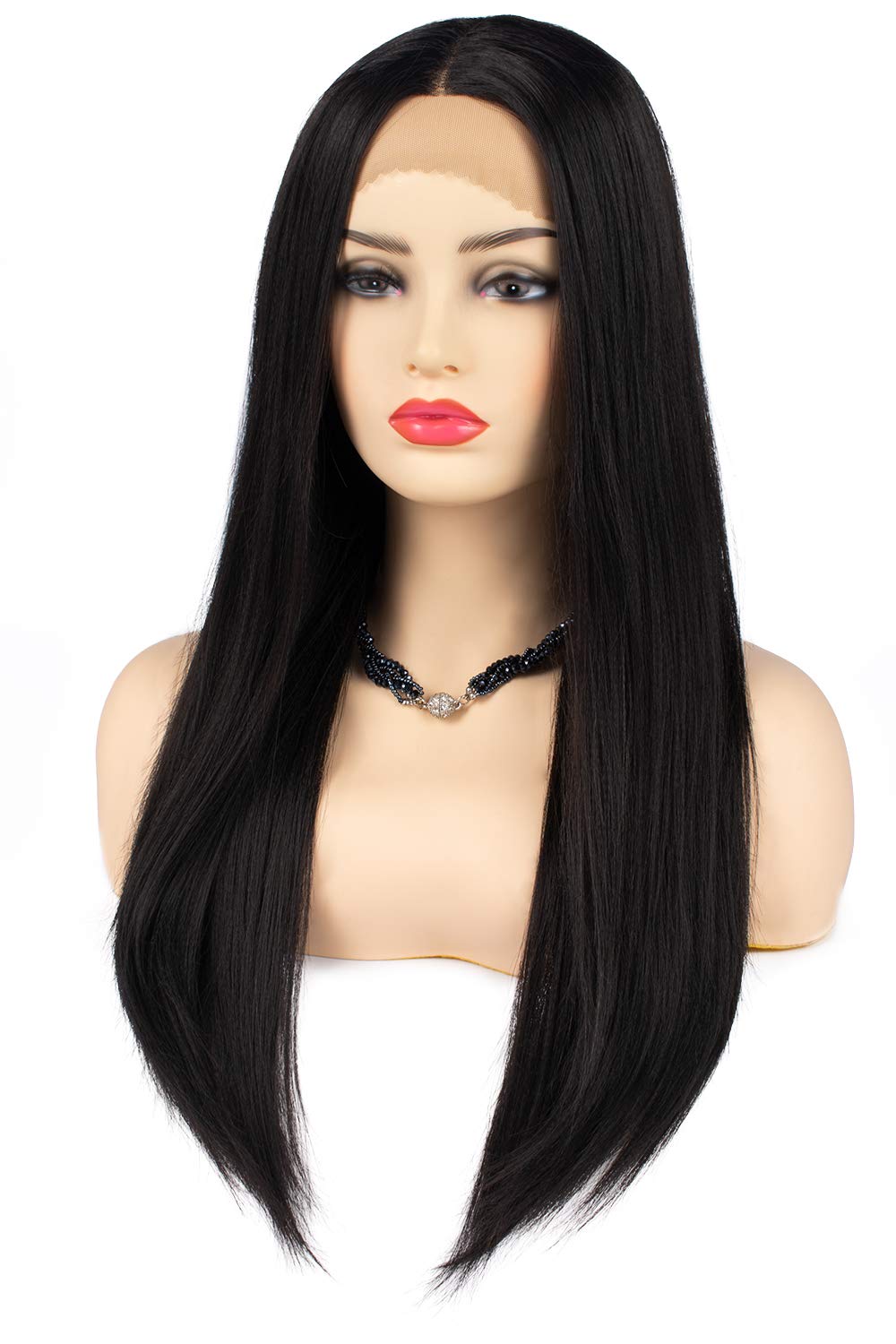 straight black wig