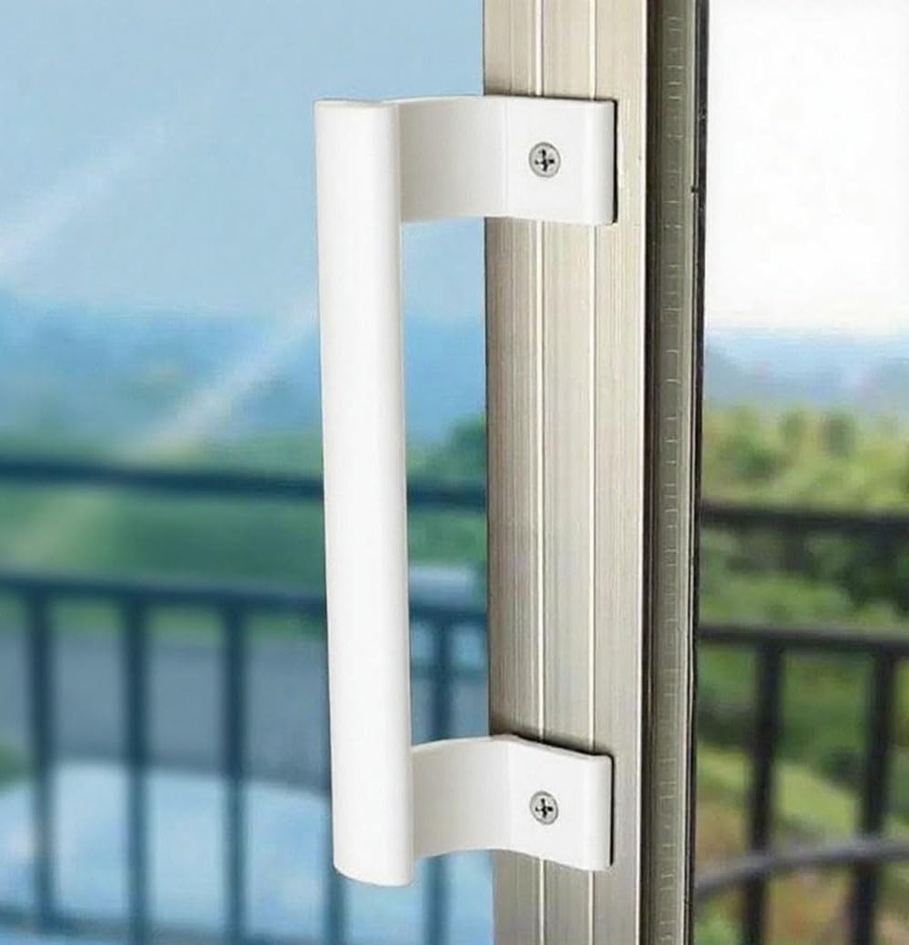 Aluminum Alloy Handle Balcony Sliding Door Sliding barn Door Handle Garden Door Handle Side-Mounted Handle with mounting Screws (White) — image 1
