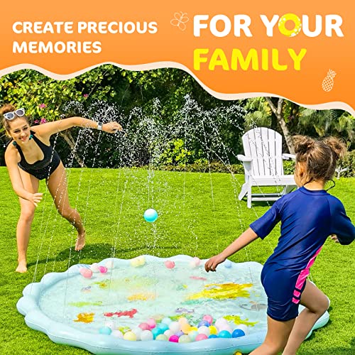Peradix Water Jet Mat for Children's Toys, 200 cm Pearl Water Spray Mat PVC Sprinkler Splash Pad,Outdoor Water Play for Girls and Boys Gardens and Lawns