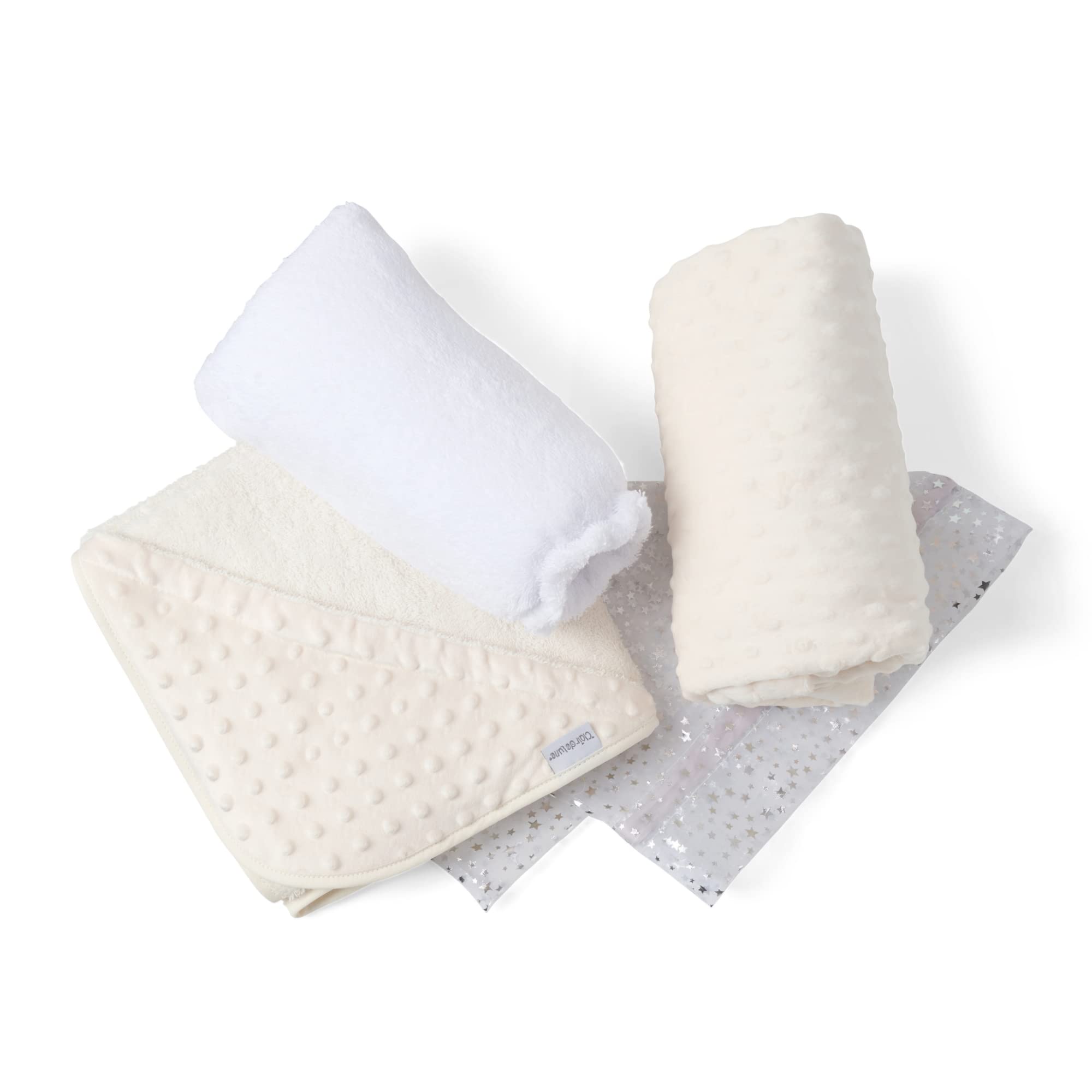 Clair de Lune | Dimple Baby Gift Bag | Hooded Towel, Blanket, Change Mat & Mitt | Baby Essentials - Cream