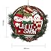 D-FantiX Christmas Wreath for Front Door, 14 inch Small Door Wreaths Indoor Holiday Christmas Decorations Seasonal Home Docer (Three Snowman, Let It Snow)