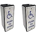 Olideauto Narrow Wired Push Button 2PCS for Handicapped Olideauto Stainless Steel Button Olide-515 with Handicap Logo Size 1.97''x4.72''