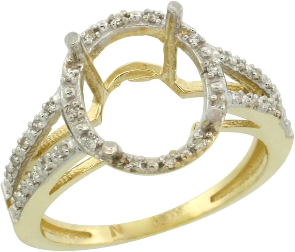10k Yellow Gold SemiMount Ring ( 11x9 mm ) Oval Stone & 0.