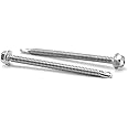#14 x 3" Sheet Metal Screws 100PCS 410 Stainless Steel Hex Washer Head Fast Self Tapping Screws by SG TZH
