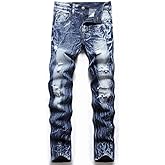 Boy's Slim Fit Ripped Destroyed Distressed Stretch Jeans Pants