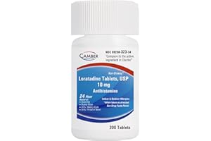 CAMBER PHARMACEUTICALS, INC Camber Consumer Care Loratadine 10mg Allergy Pills, Antihistamine 24 Hour, Non Drowsy Allergy Relief (300 Tablets)