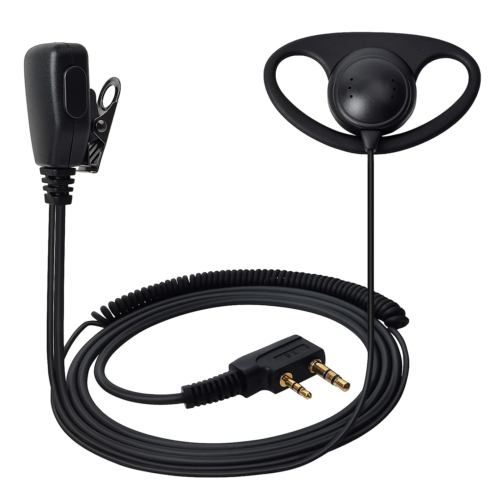 HYS Walkie Talkie Earpiece Headset with Mic PTT Button Earphone Compatible for Kenwood Baofeng UV-5R UV-82 BF-888S Wouxun Walkie Talkie