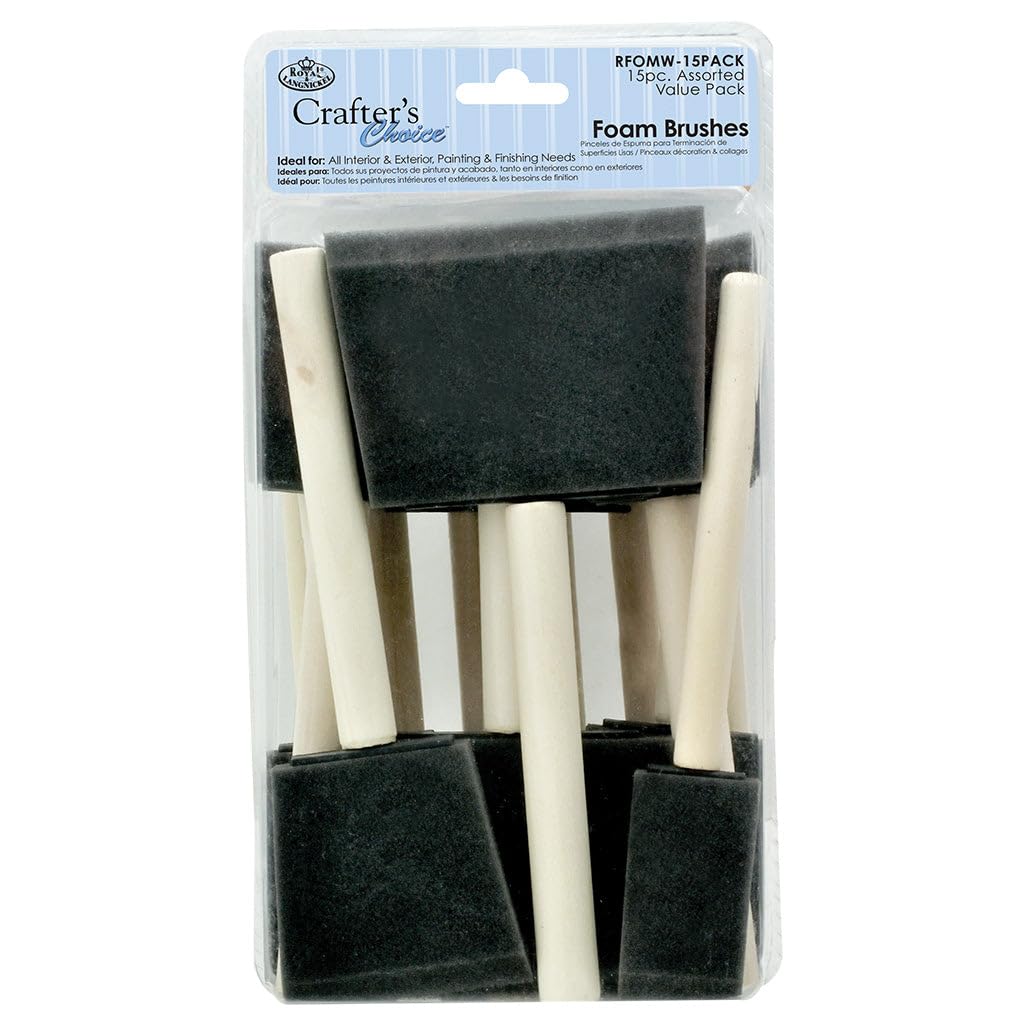 Royal & Langnickel Foam Brushes, Blue, Various