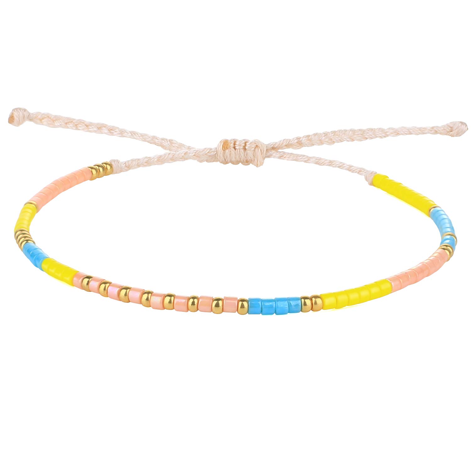 KELITCH Miyuki Beaded Bracelet Handmade Strand Friendship Bracelets Fashion Women Bangles Jewelry (Yellow) — image 1
