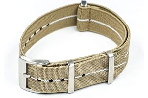 StrapHabit Elastic Watch Strap Watch Band for Men & Women 20mm 22mm Nylon One Piece French Paratrooper Military Parachute Premium Striped