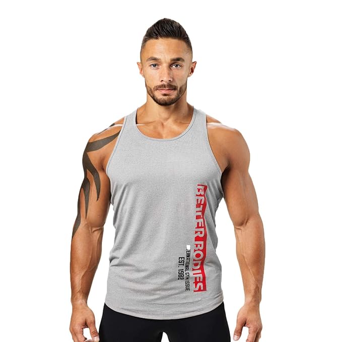 Himeher Männer DRI-FIT Microfiber Bodybuilding Stringer Tank Top Weight-Training Y-Back Racerback