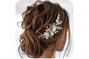 JAKAWIN Bride Wedding Hair Comb Pearl Flower Hair Piece Rhinestone Bridal Hair Accessories for Women HC034 (Silver)