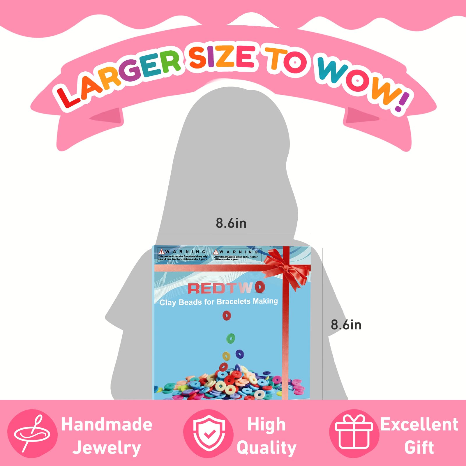 Redtwo 5100 Clay Beads Bracelet Making Kit, Flat Preppy Beads for Friendship Jewelry Making,Polymer Heishi Beads with Charms Gifts for Teen Girls Crafts for Girls Ages 8-12