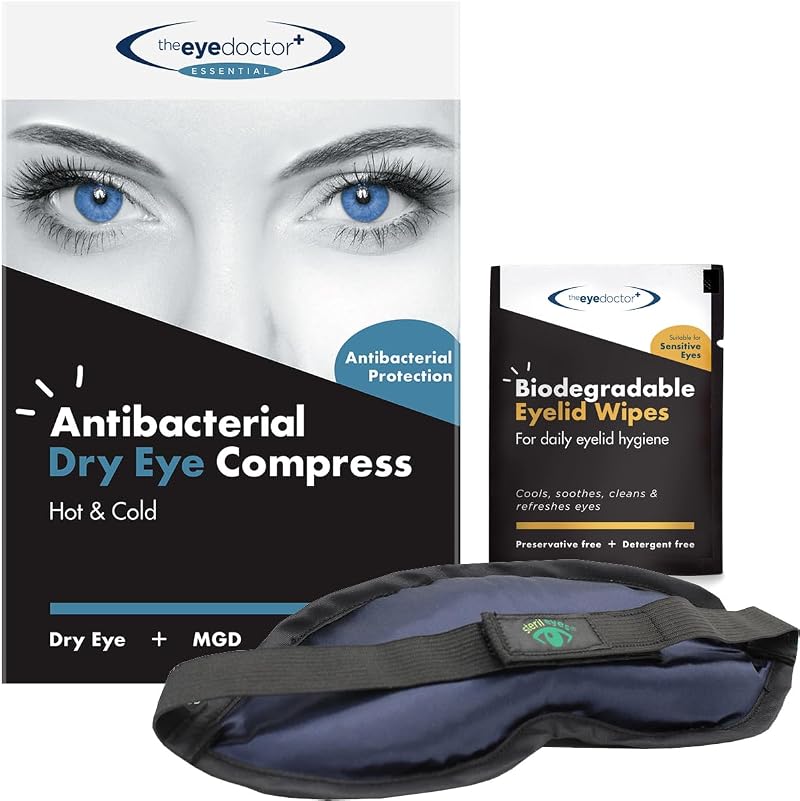 The Eye Doctor Heated Eye Mask + 20 Wipes Bundle for Dry Eye Care